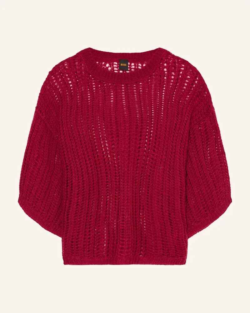 HUGO BOSS Pullover Frug Mit 3/4-Arm Und Mohair rot Dunkelrot