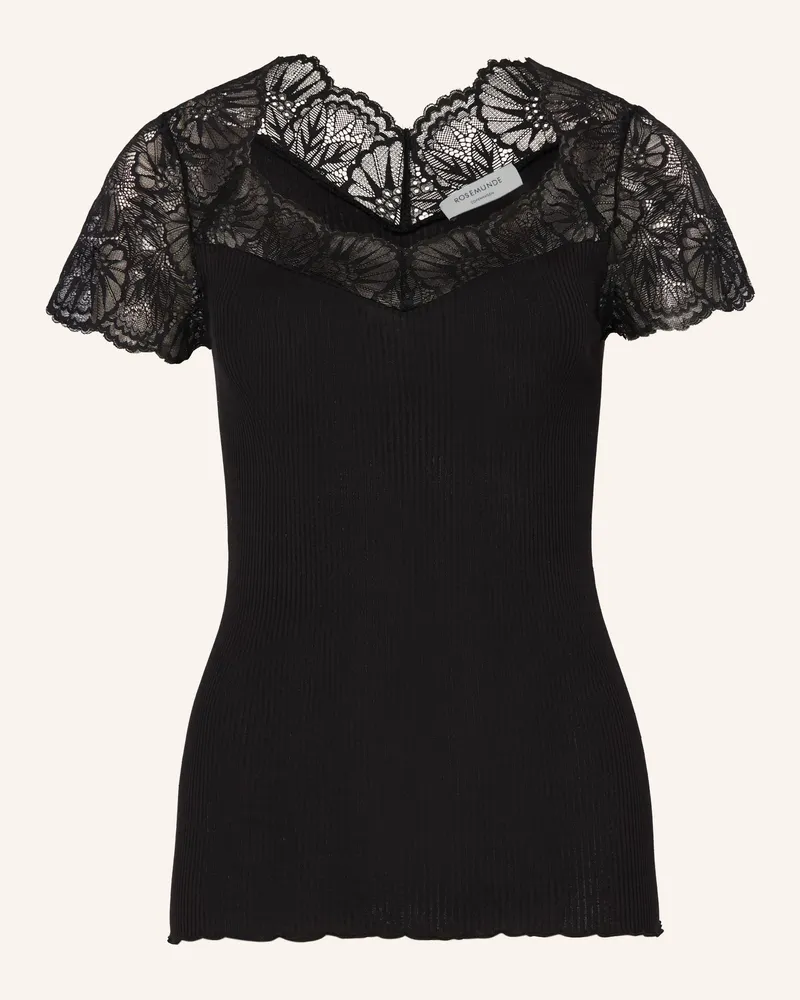 Rosemunde T-Shirt Beatha Mit Seide Und Spitze schwarz Schwarz