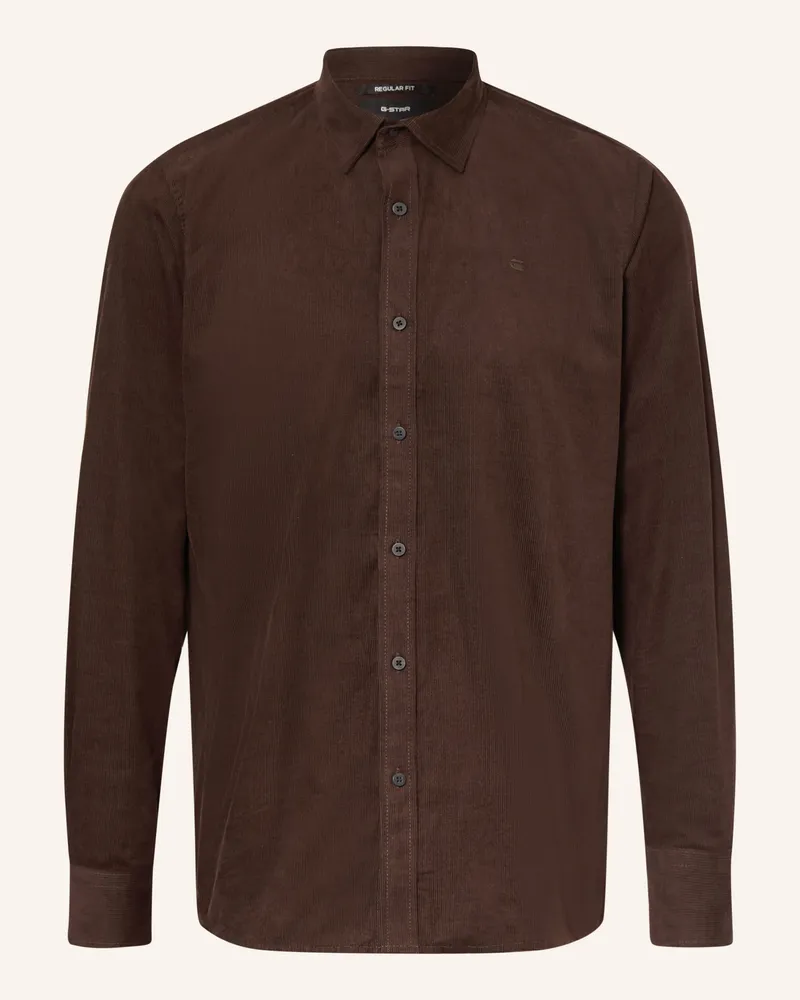 G-STAR RAW Cordhemd Comfort Fit braun Dunkelbraun