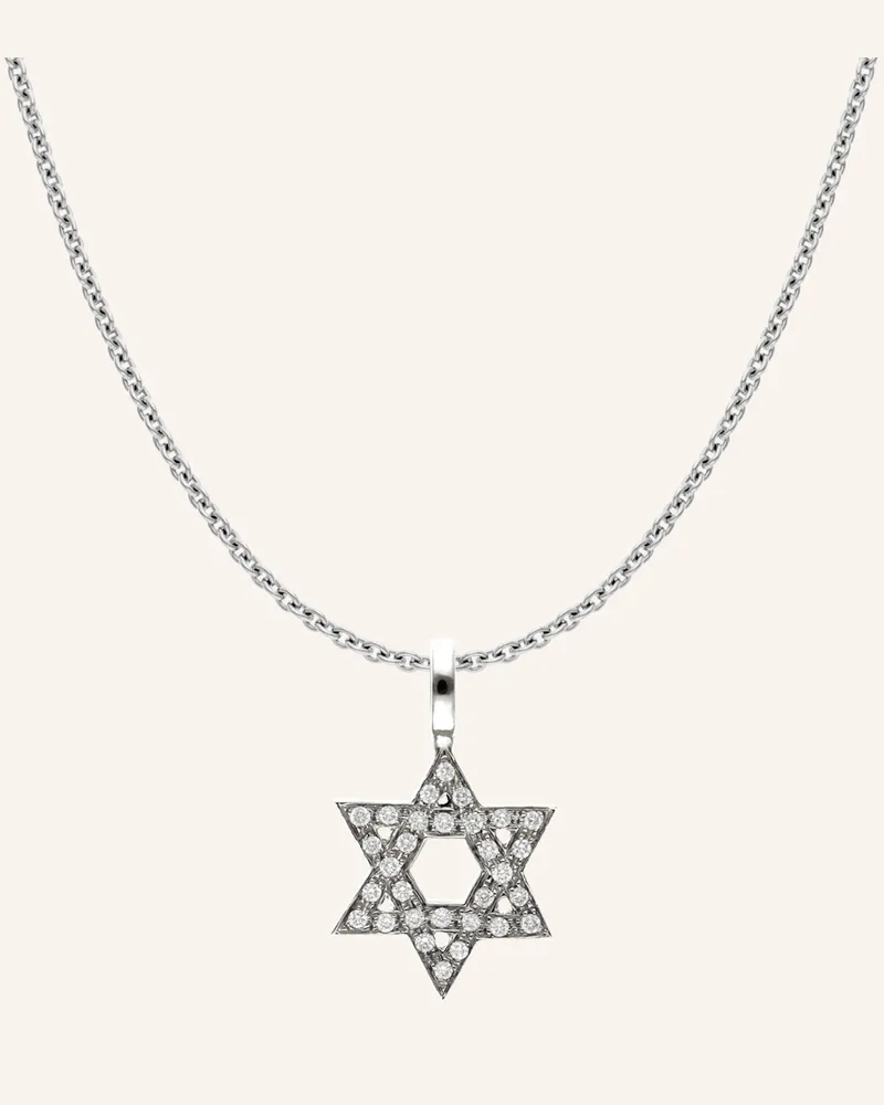CADA Kette Mini Mini Star Of David silber Weissgold