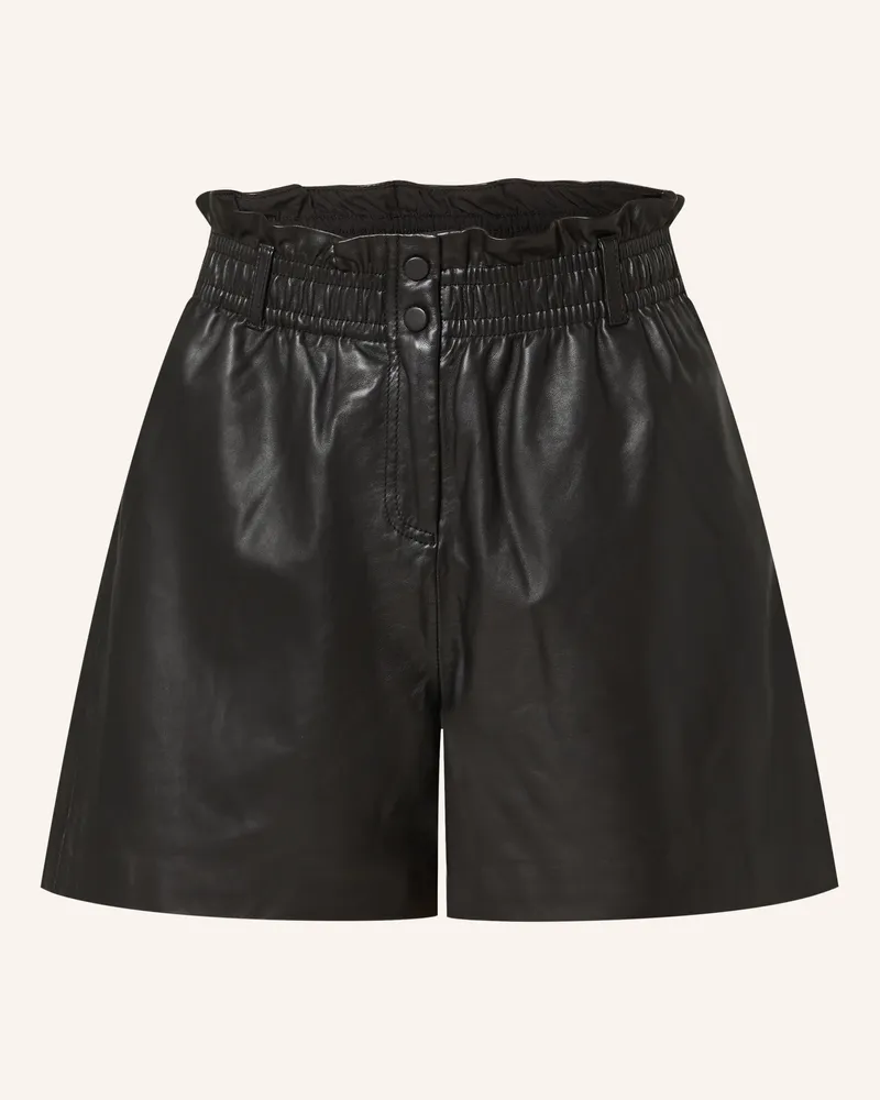 ba&sh Ledershorts AGLAE Schwarz