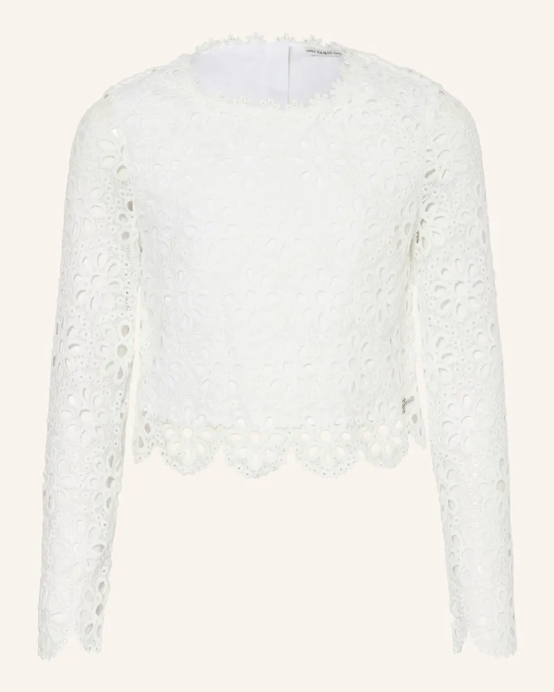 Guess Blusenshirt Aus Spitze weiss Weiss