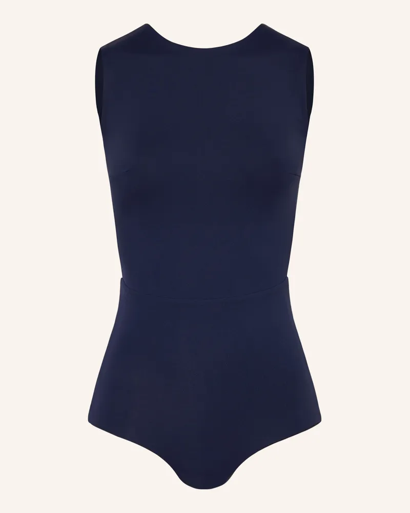 MYMARINI High-Neck-Badeanzug CLASSICS zum Wenden mit UV-Schutz 50 Dunkelblau
