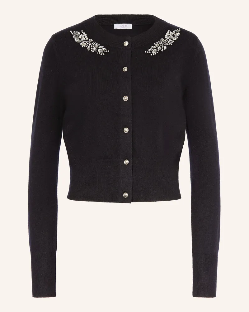 HOBBS London Strickjacke PENELOPE mit Schmucksteinen Dunkelblau
