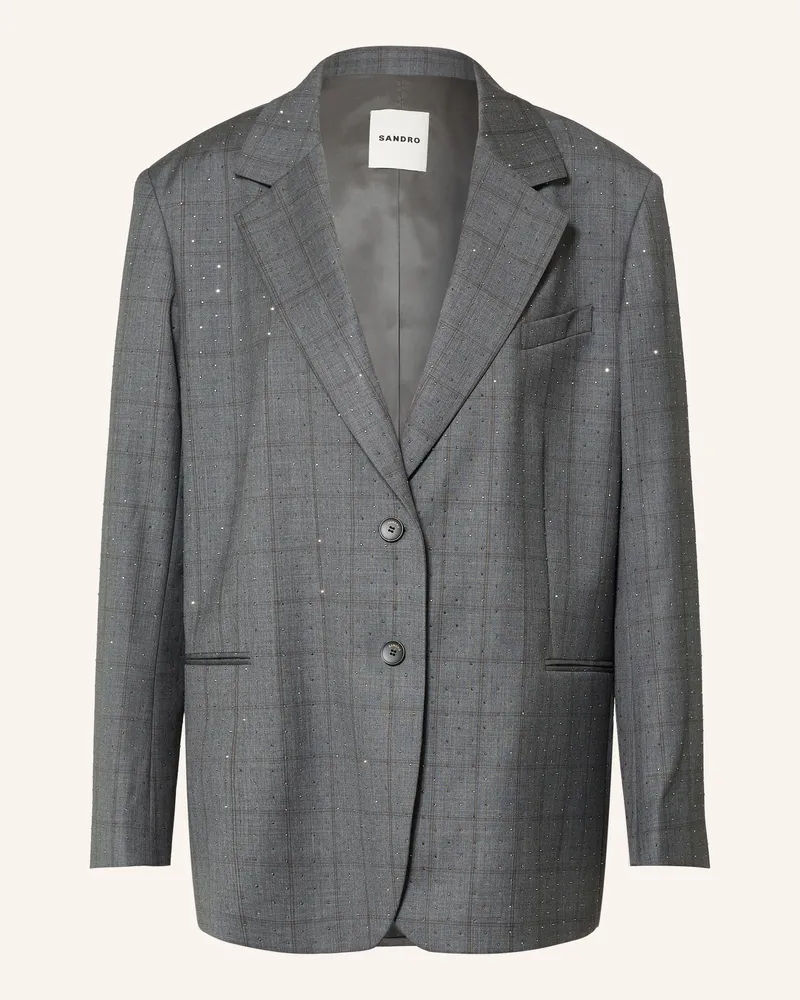 Sandro Oversized-Blazer Mit Schmucksteinen grau Grau