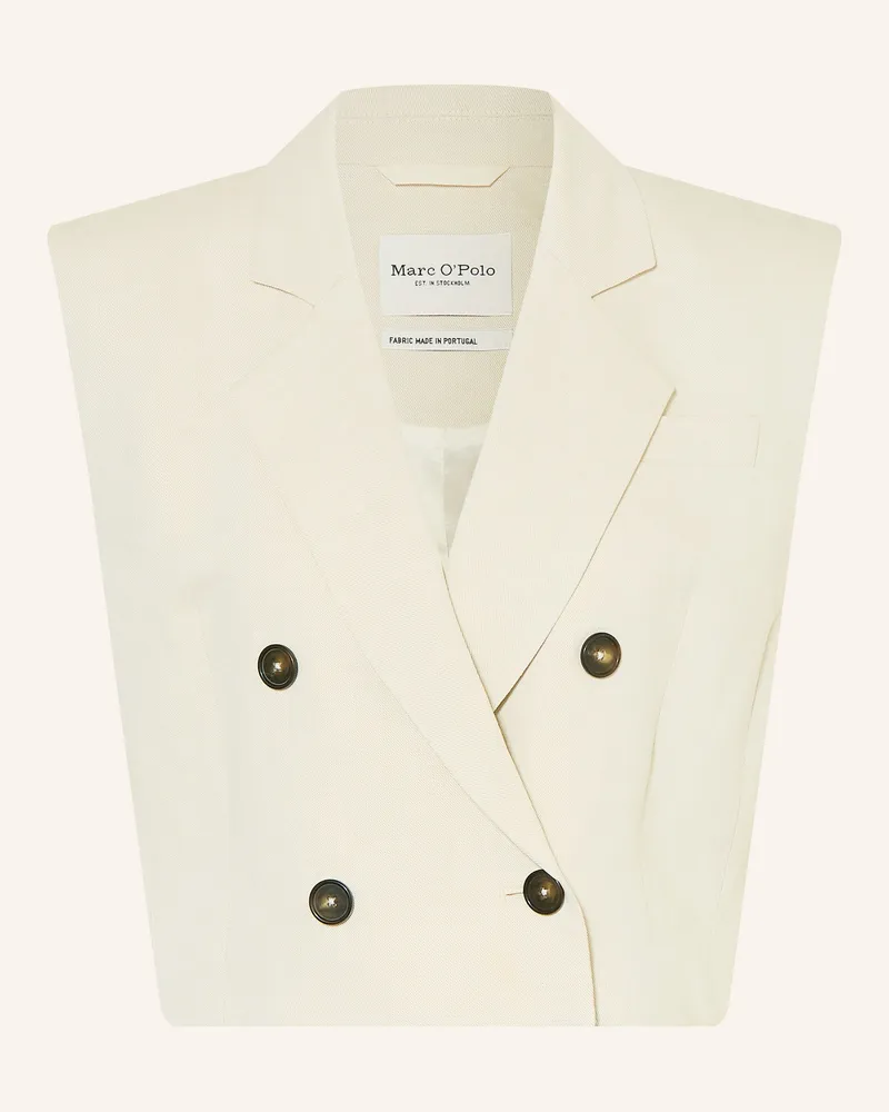 Marc O'Polo Blazerweste Mit Leinen beige Creme