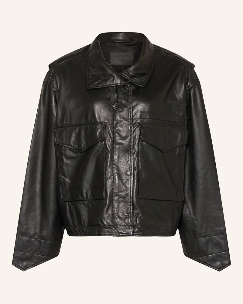 AllSaints Lederjacke Clay schwarz Schwarz