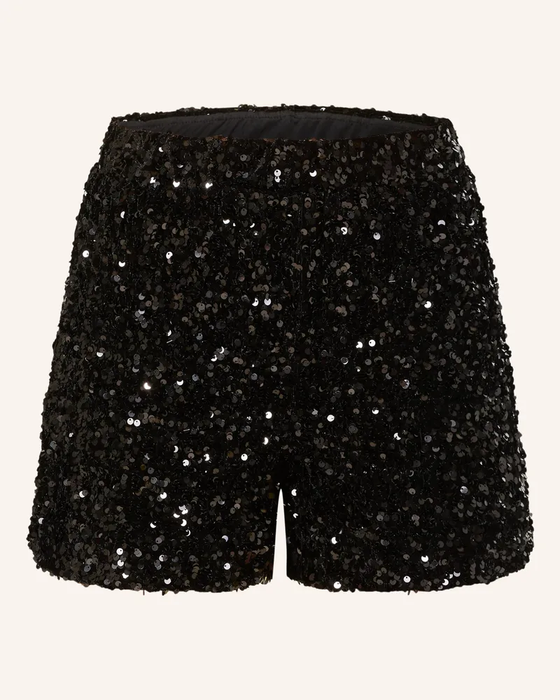 only Samtshorts mit Pailletten Schwarz