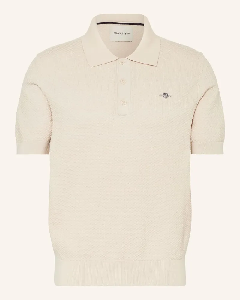 Gant Strick-Poloshirt Beige