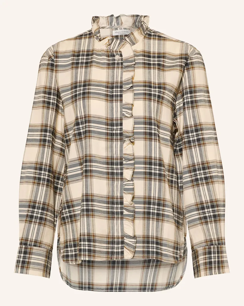 Marc O'Polo Flanellbluse Mit Rüschen weiss Creme
