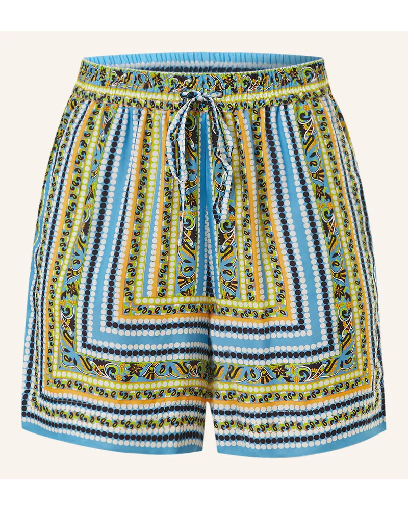 Mrs & HUGS Shorts mit Seide Blau