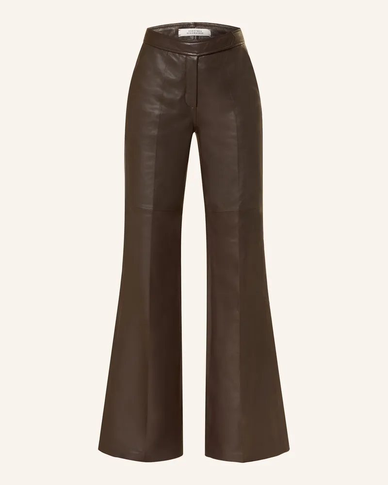 Dorothee Schumacher Lederhose SLEEK STATEMENT Dunkelbraun