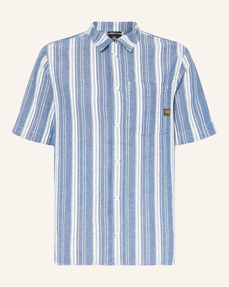 G-STAR RAW Kurzarm-Hemd Regular Fit aus Piqué Weiss