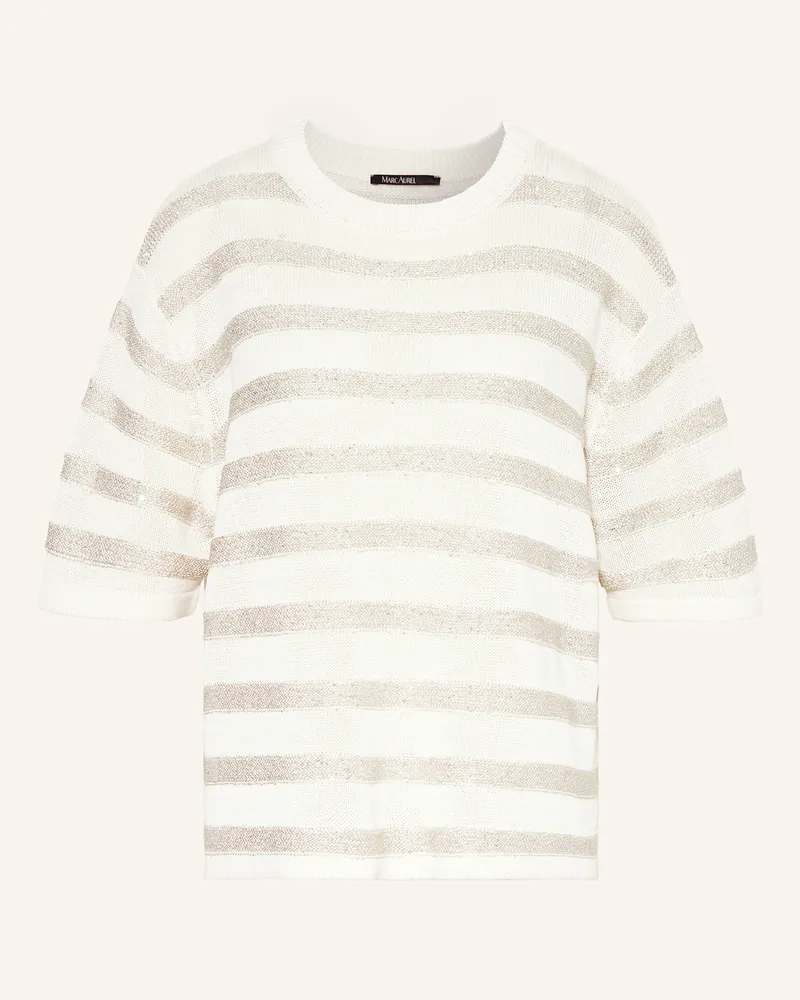 MARC AUREL Strickshirt mit Pailletten Beige