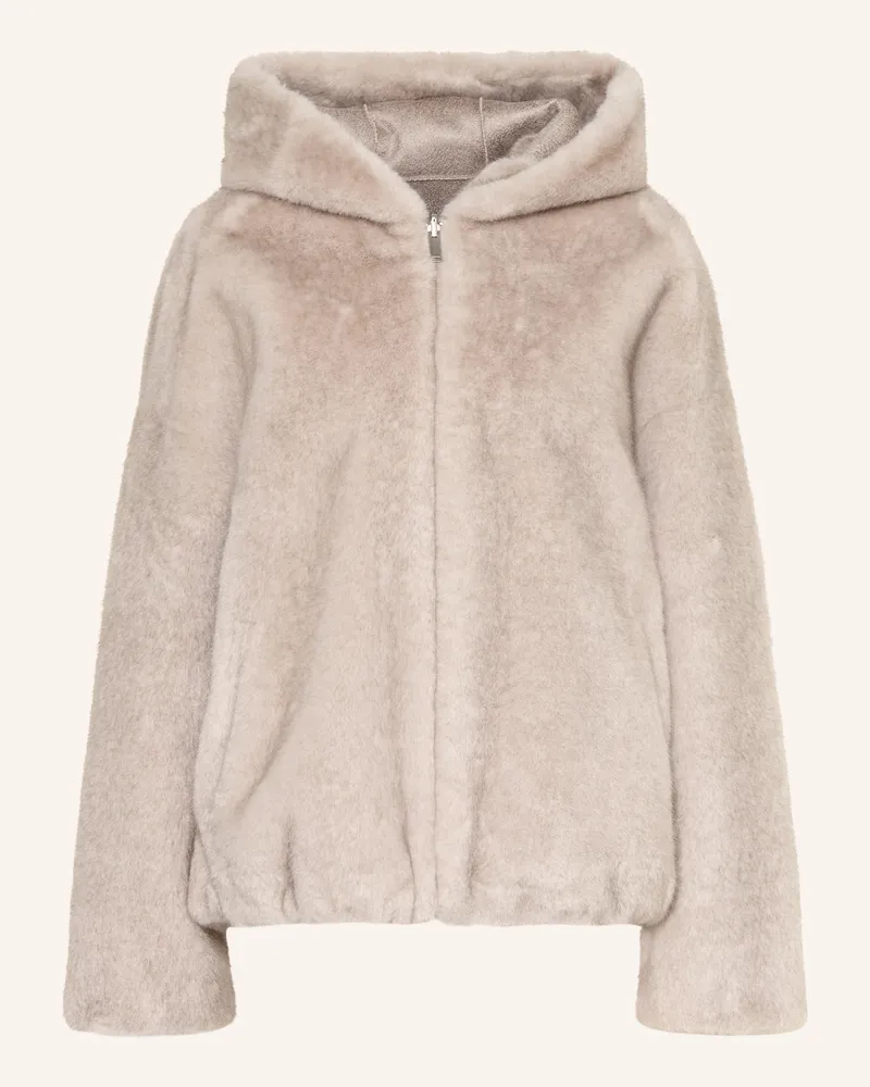 lilienfels Kunstfell-Jacke grau Beige
