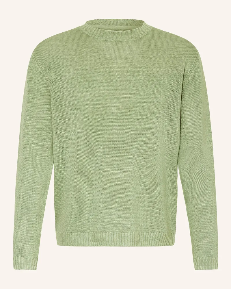 paul Leinenpullover Hellgrün