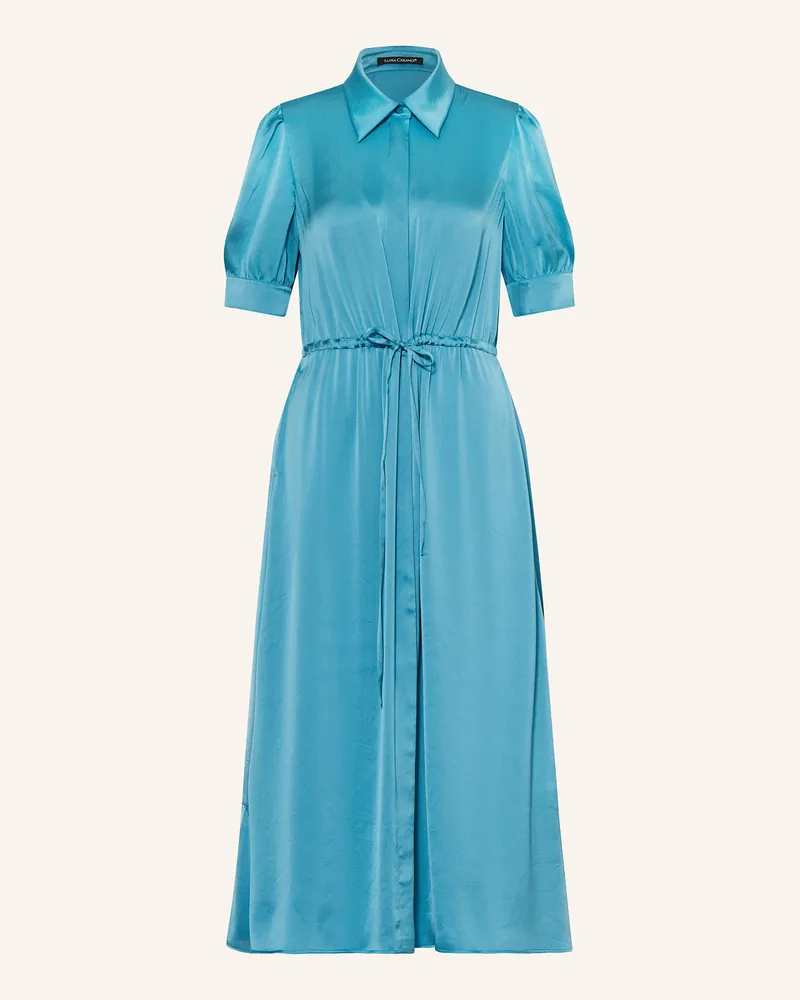 Luisa Cerano Hemdblusenkleid aus Satin Türkis