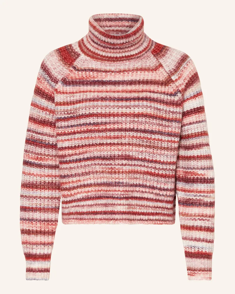 Mrs & HUGS Cropped-Rollkragenpullover Rot