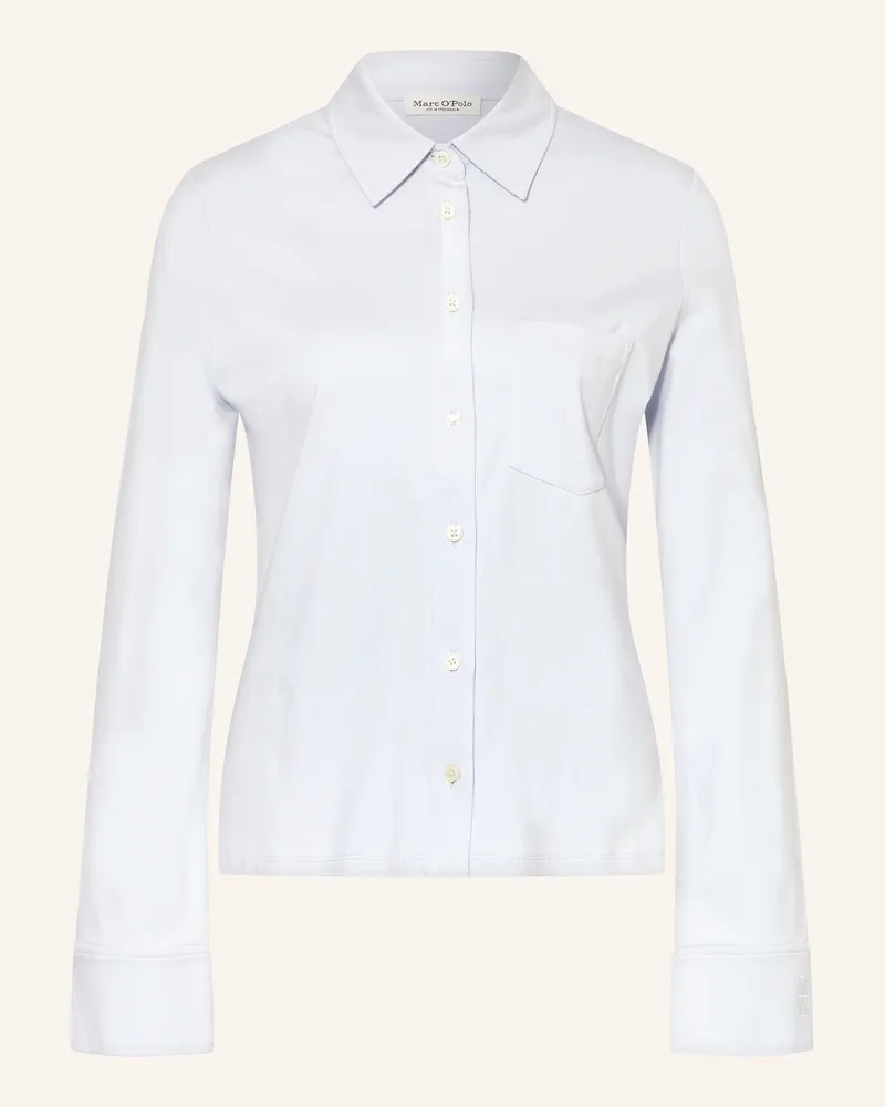 Marc O'Polo Hemdbluse aus Jersey Hellblau