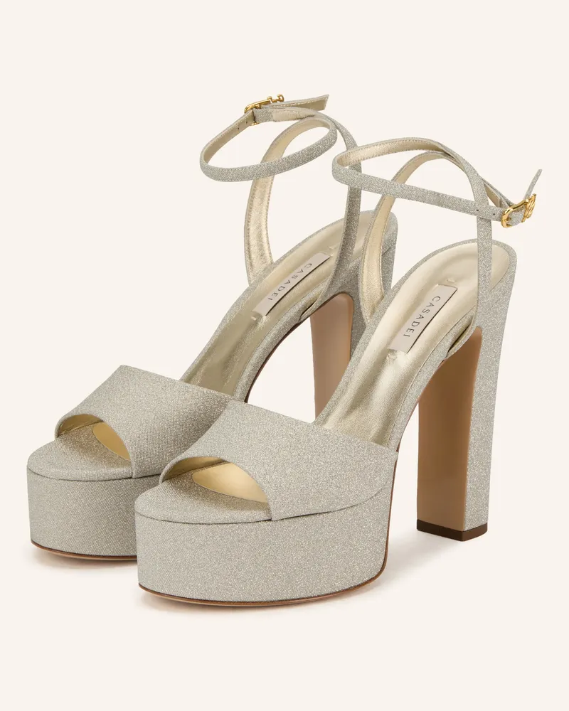 Casadei Plateau-Sandaletten Patty beige Gold
