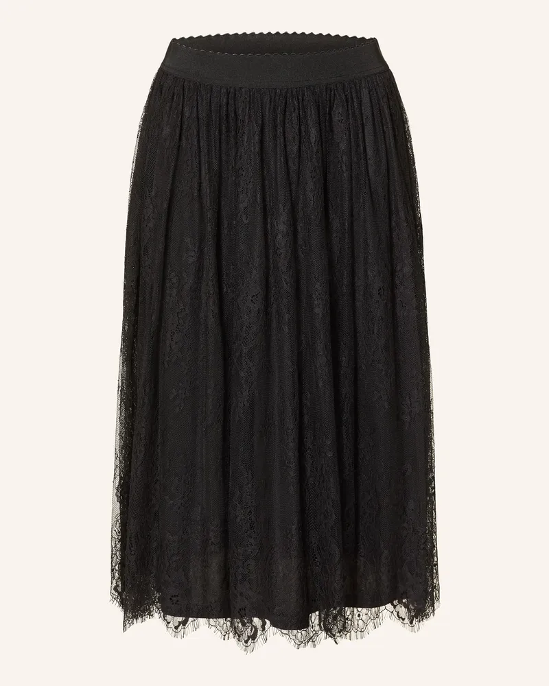Oui  Spitzenrock Schwarz