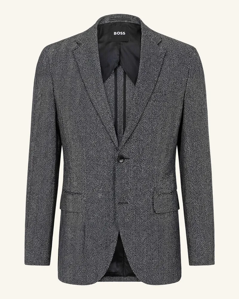 HUGO BOSS Sakko H-Janson-Elbow-214 Regular Fit grau Schwarz