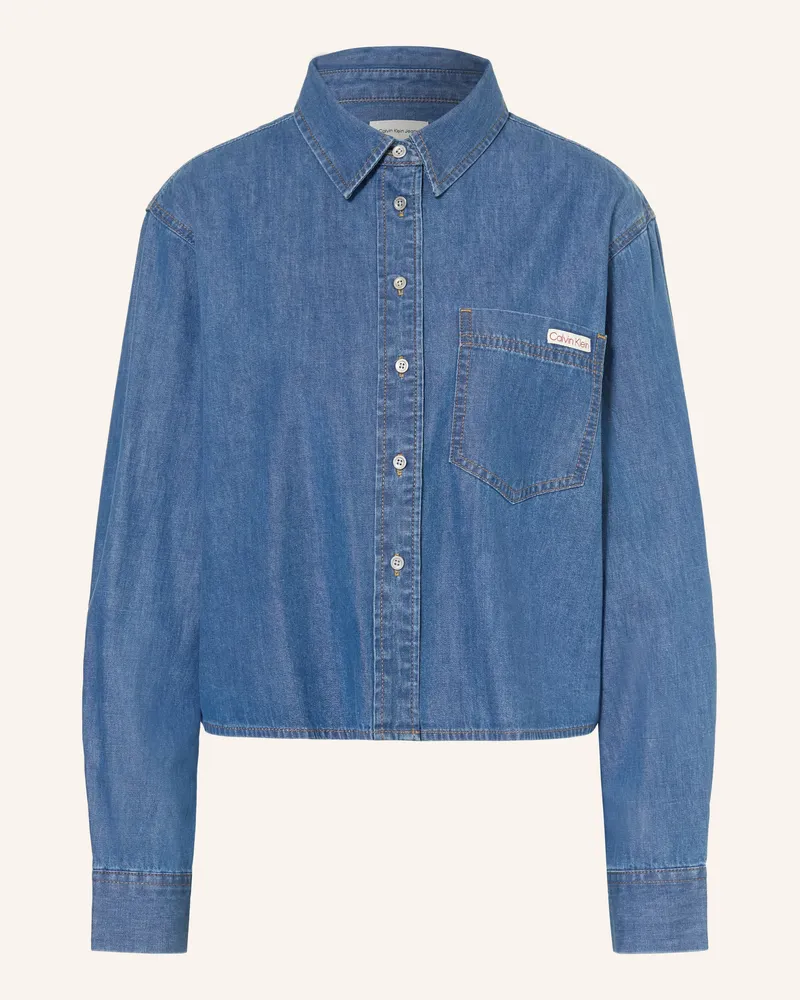 Calvin Klein Hemdbluse In Jeansoptik blau 4ur