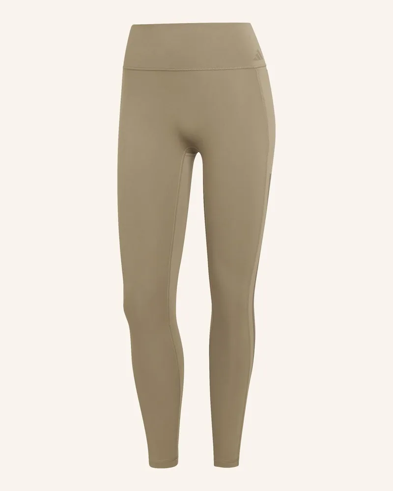 adidas Optime Workout 3-Streifen 7/8 Leggings beige Khaki