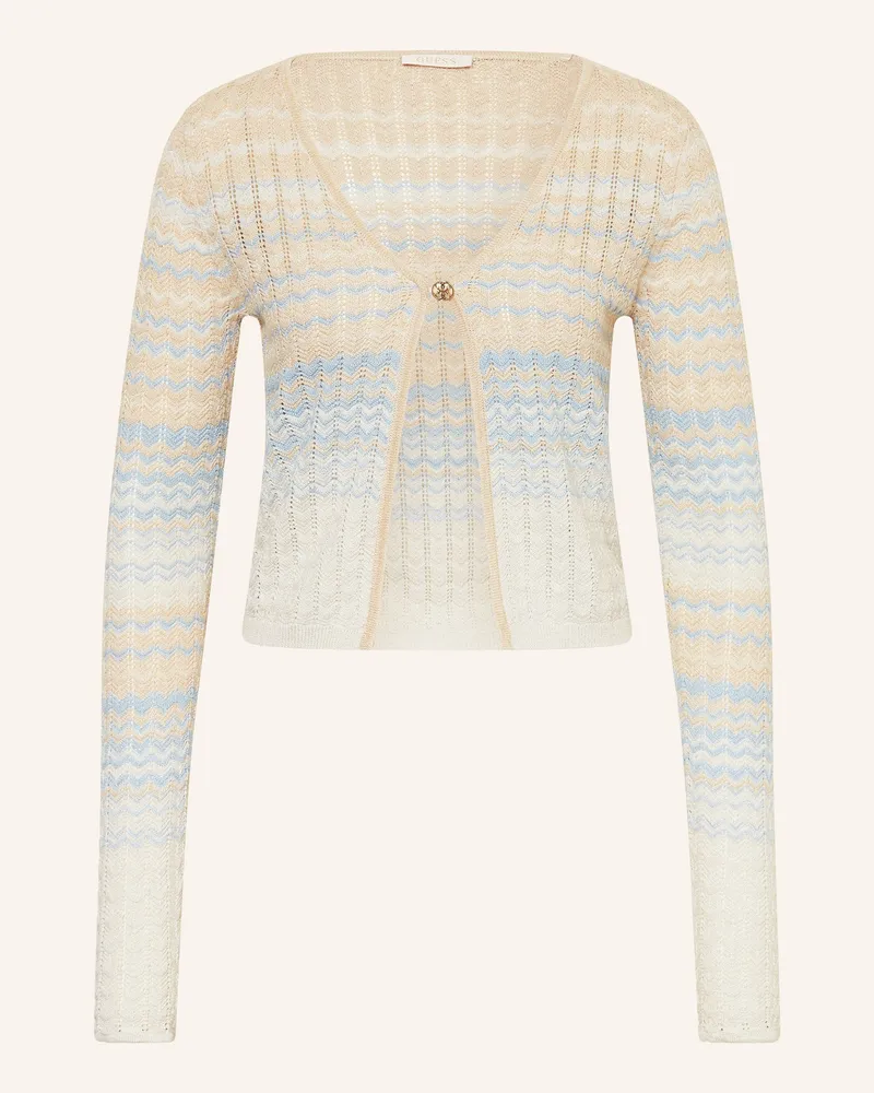 Guess Stickjacke Rosalyn Mit Glitzergarn blau Beige