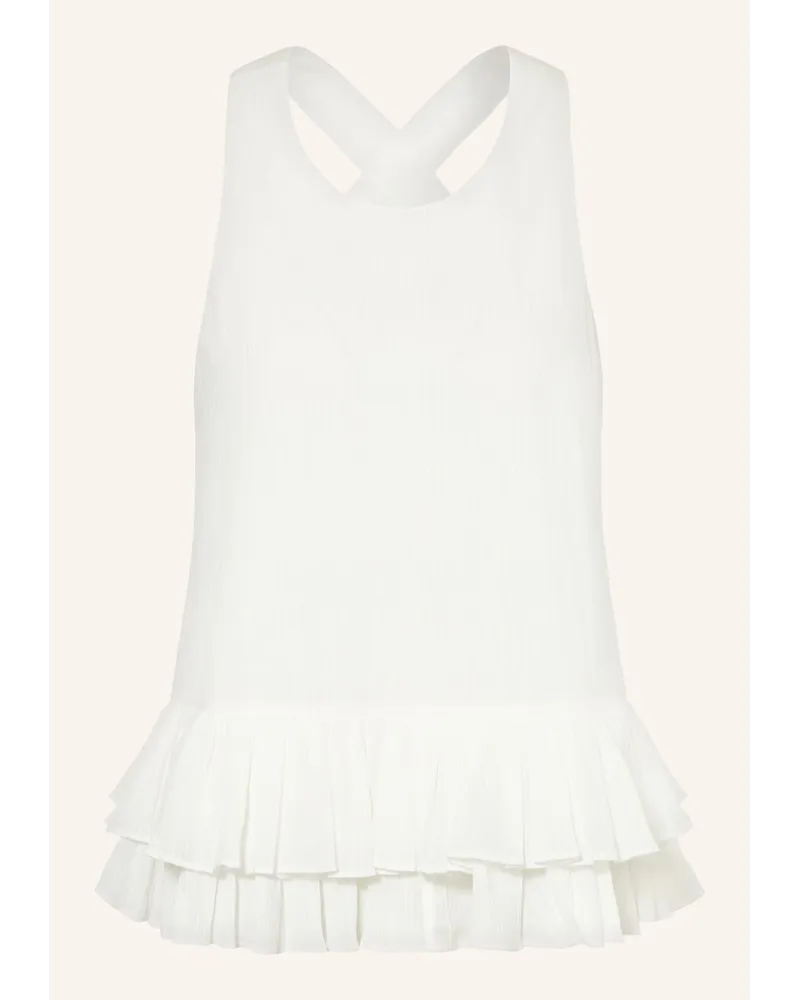 Claudie Pierlot Top mit Rüschen Weiss