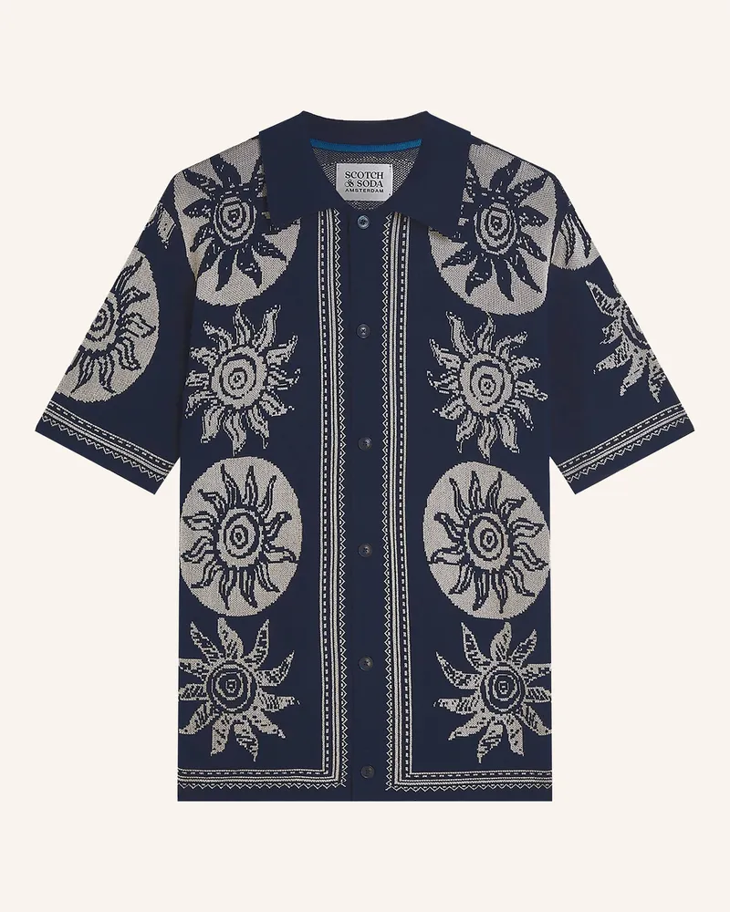 Scotch&Soda Stickhemd Regular Fit Dunkelblau