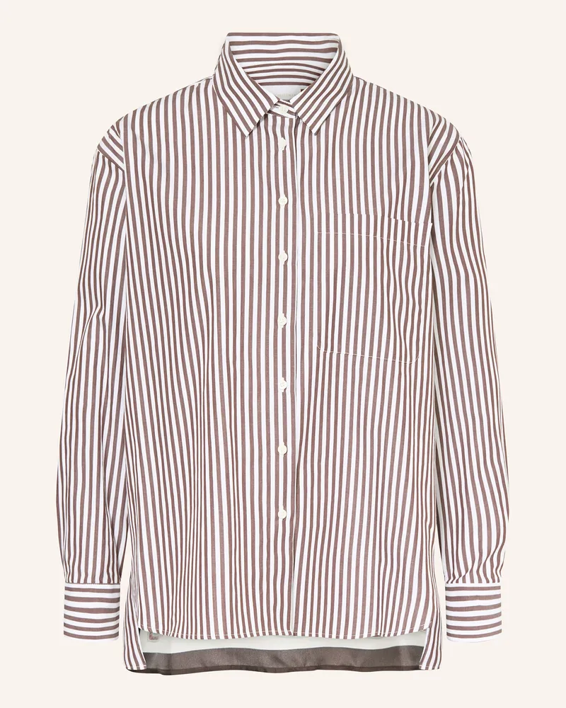 Robert Friedman Hemdbluse SOPHIE im Materialmix Weiss