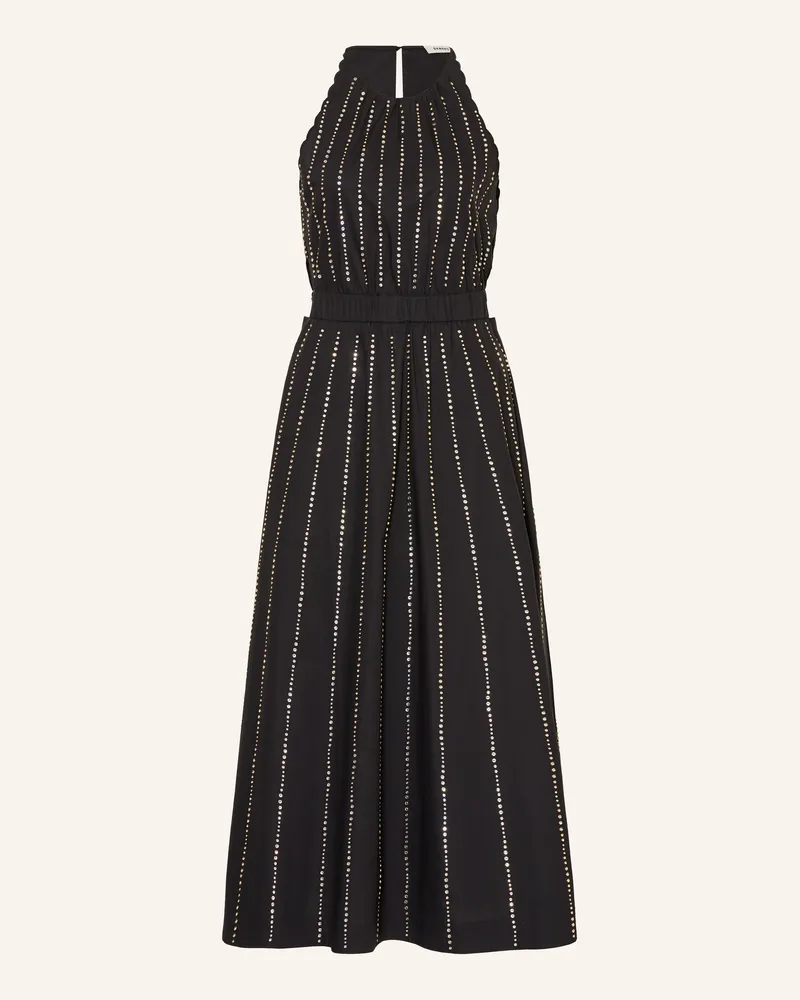 Sandro Kleid Mit Schmucksteinen schwarz Schwarz