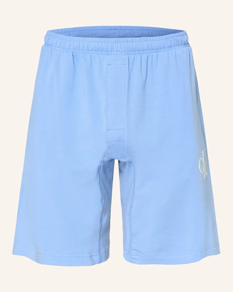 Calvin Klein Schlafshorts Monogram blau Hellblau