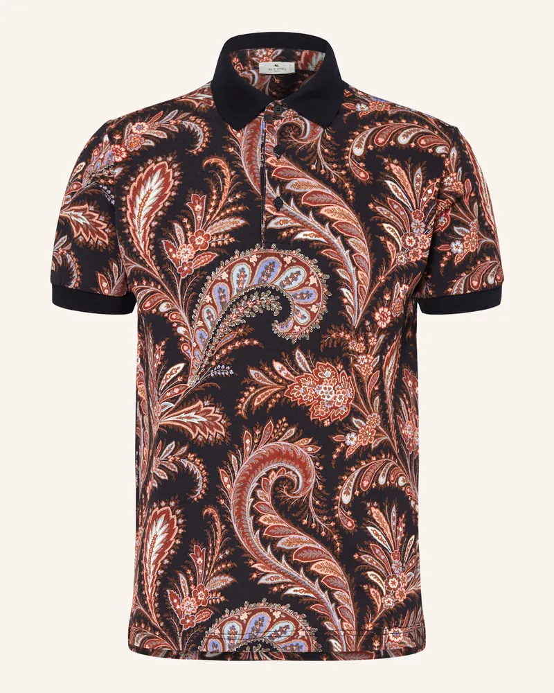Etro Piqué-Poloshirt Regular Fit Schwarz