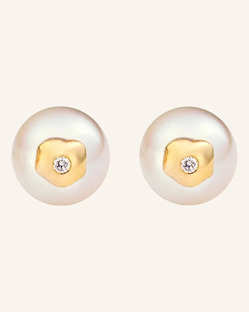 Ariane Ernst Ohrstecker The "Spiegelei" Studs M Aus 18 Karat Gold Mit Diamanten gold Gold
