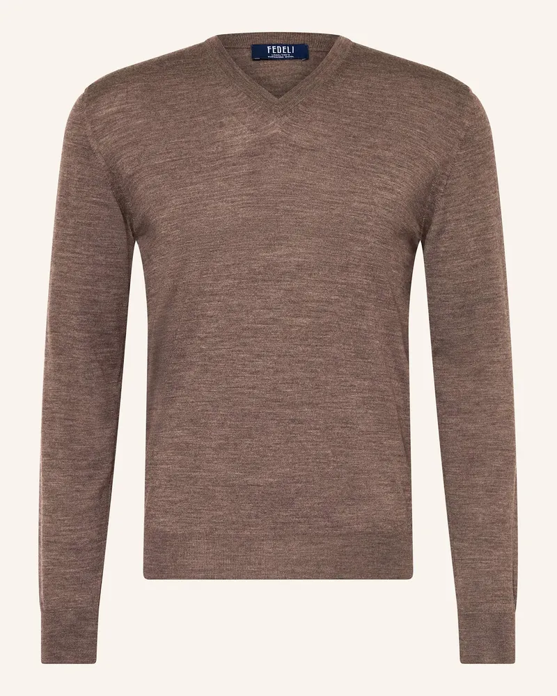 Fedeli Pullover beige Dunkelgrau