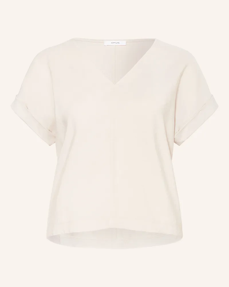 OPUS T-Shirt SOLME im Materialmix Creme