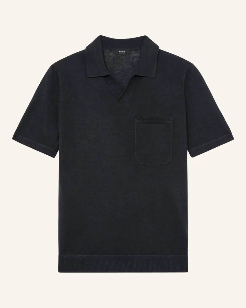 Reiss Strick-Poloshirt Fairmont blau Dunkelblau