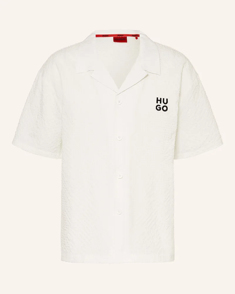 HUGO BOSS Resorthemd CHAFFLE Comfort Fit Ecru