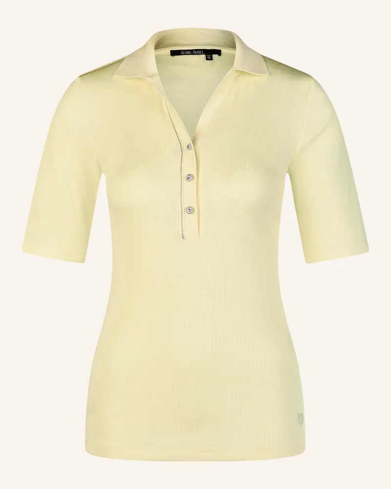 MARC AUREL Jersey-Poloshirt Mit Schmucksteinen gelb Gelb