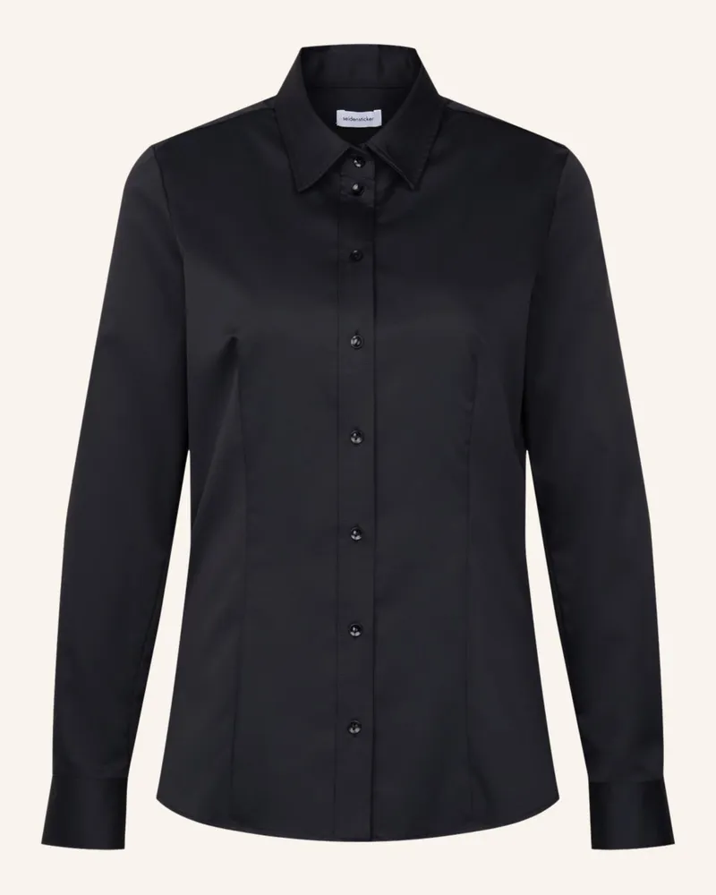Seidensticker Klassische Bluse schwarz Schwarz