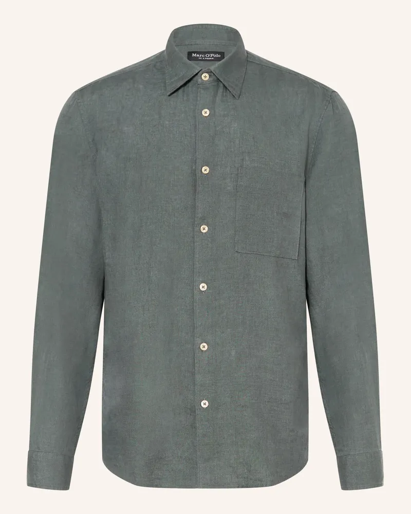 Marc O'Polo Leinenhemd Regular Fit grau Dunkelgrau