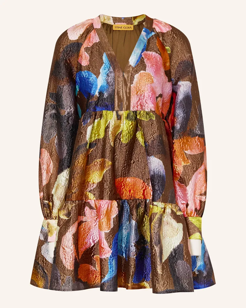 Stine Goya Kleid TIER mit Rüschen Braun