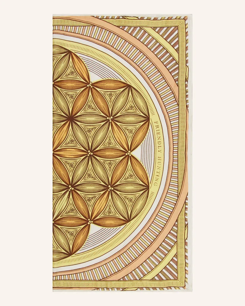 Friendly Hunting Seidentuch FLOWER OF LIFE Gelb