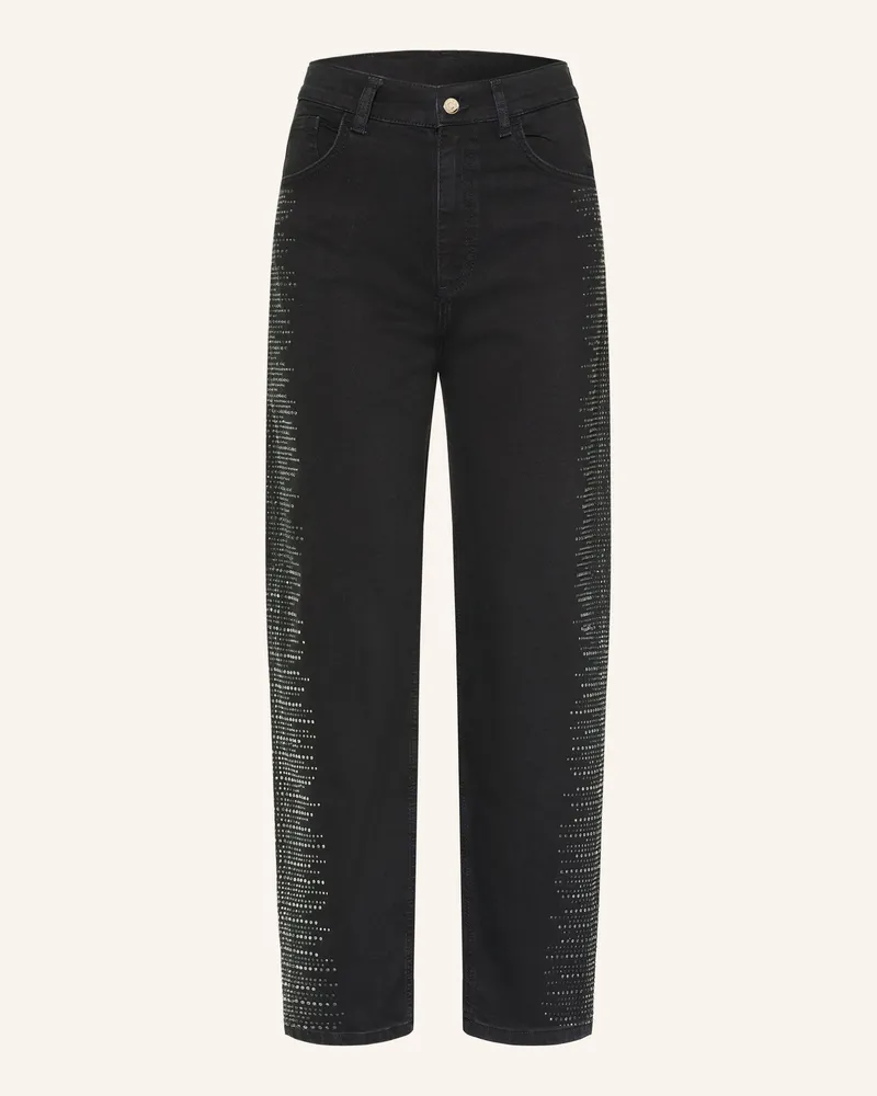 Liu Jo Barrel Jeans Mit Schmucksteinen schwarz 22222