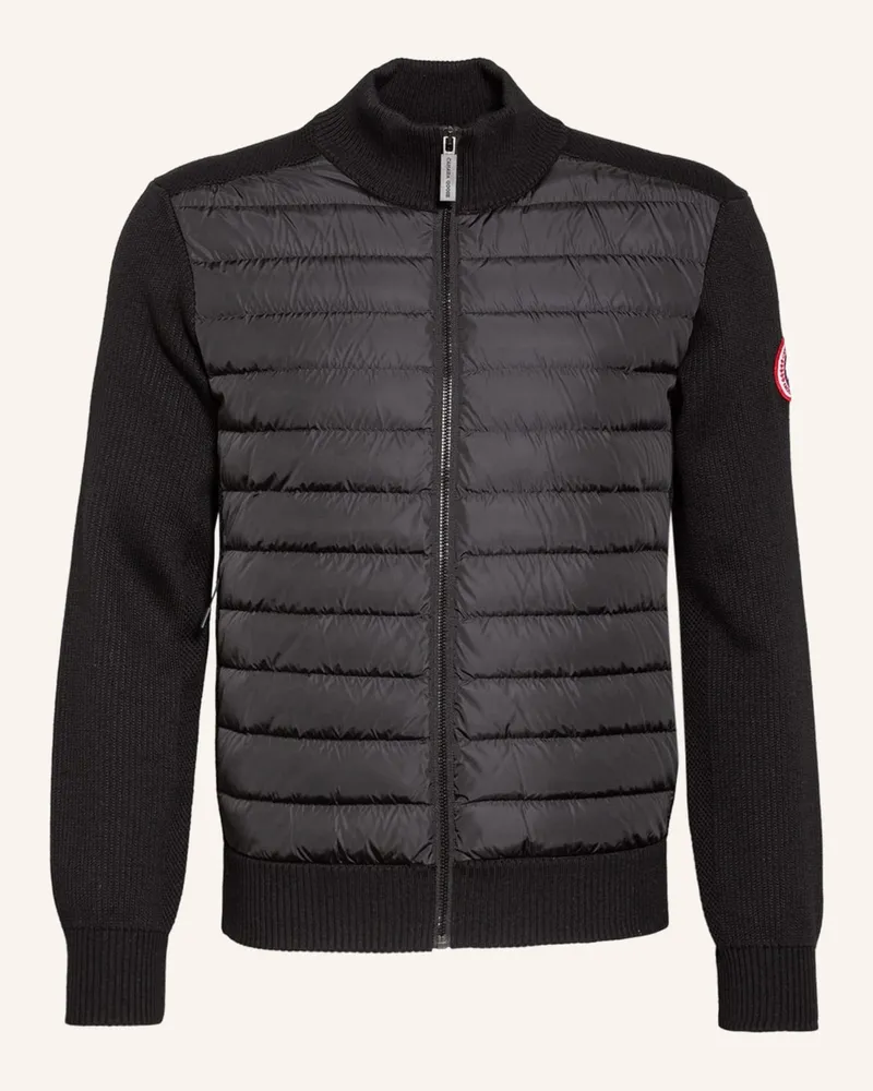 Canada Goose Strickjacke HYBRDIGE im Materialmix Schwarz