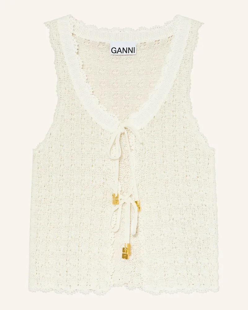 Ganni Strickweste Ecru