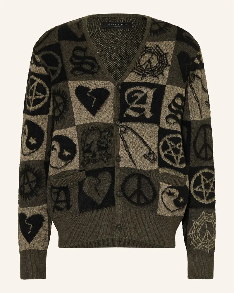 AllSaints Strickjacke TRAVIS Oliv