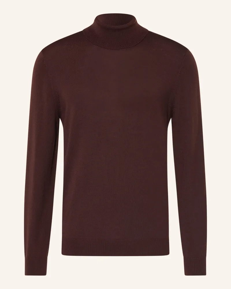 Olymp Rollkragenpullover rot Dunkelrot